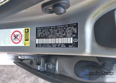 2015 Lexus Es 350 from USA, damaged, VIN JTHBK1GG7F2170041